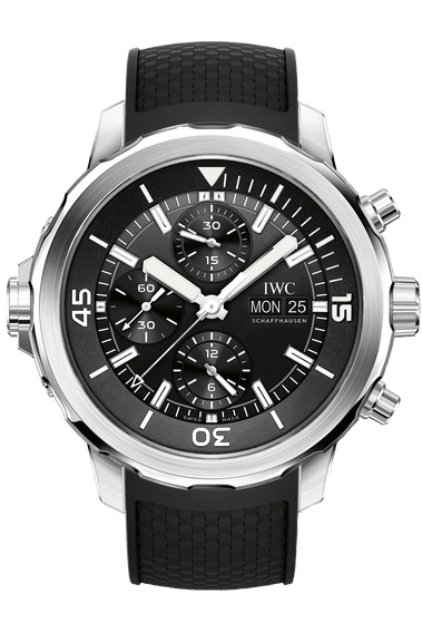 IWC Aquatimer Chronograph Black Dial Black Leather Strap Watch for Men - IW376803 Buy Now By IWC
