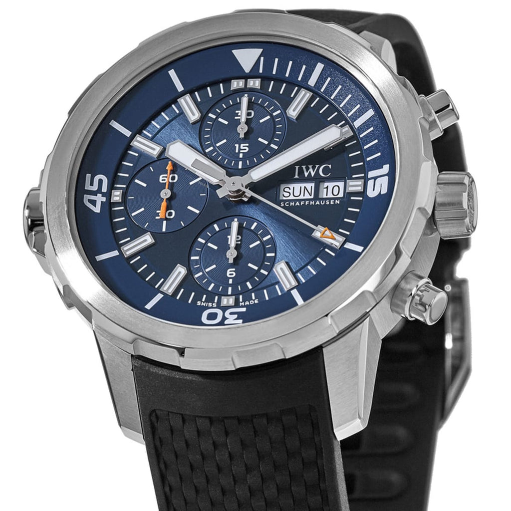IWC Aquatimer Automatic Chronograph 44mm Blue Dial Black Rubber Strap Watch for Men - IW376805 Buy Now By IWC