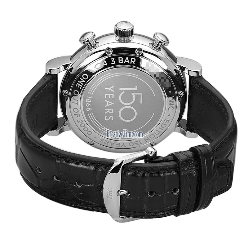 IWC Portofino Chronograph Blue Dial Black Leather Strap Watch for Men - IW391023 Buy Now By IWC