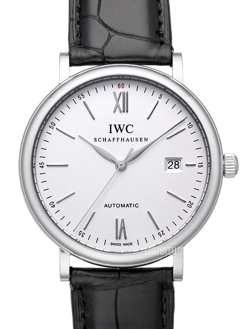 IWC Portofino Automatic White Dial Black Leather Strap Watch for Men - IW356501 Buy Now By IWC
