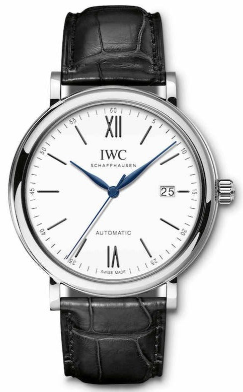 IWC Portofino Automatic '150 Years' Edition Automatic White Dial Black Leather Strap Watch for Men - IW356519 Buy Now By IWC
