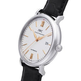 IWC Portofino Automatic White Dial Black Leather Strap Watch for Men - IW356517 Buy Now By IWC