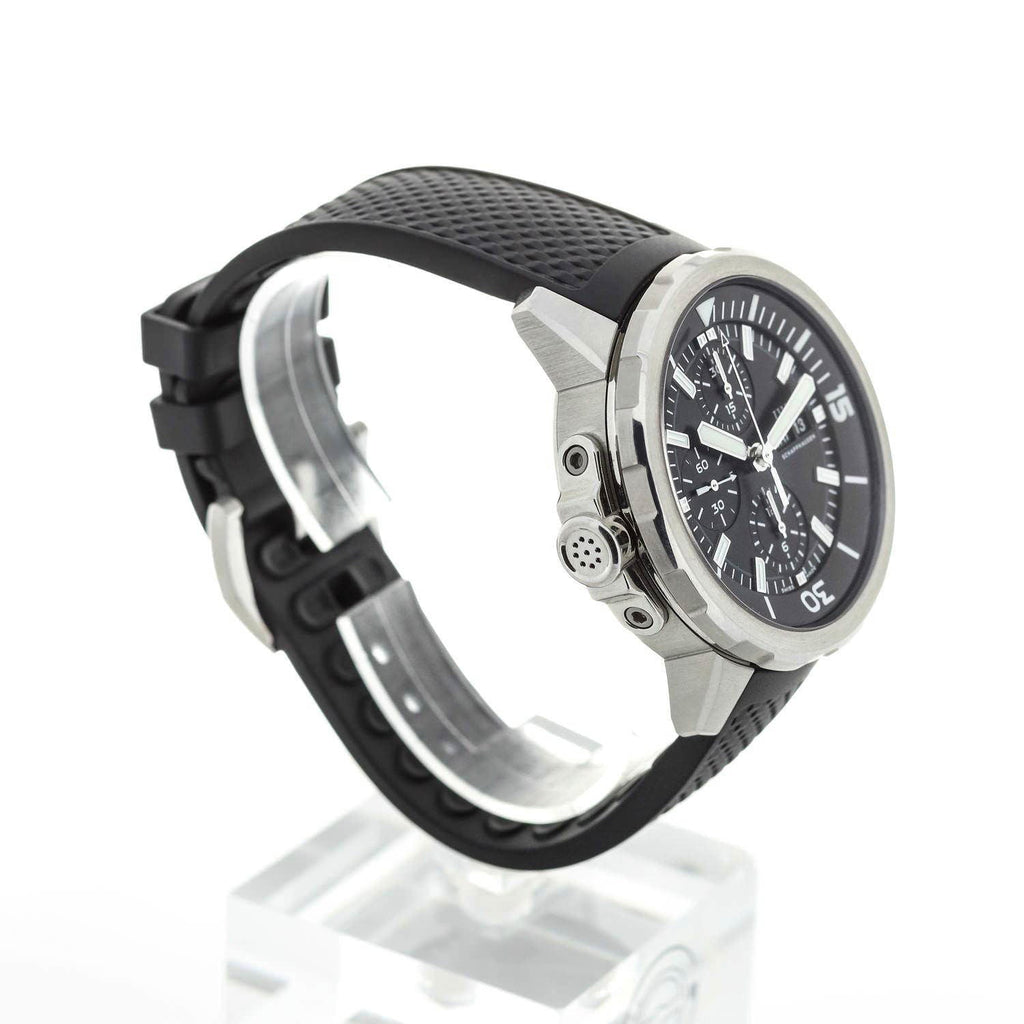 IWC Aquatimer Chronograph Black Dial Black Leather Strap Watch for Men - IW376803 Buy Now By IWC