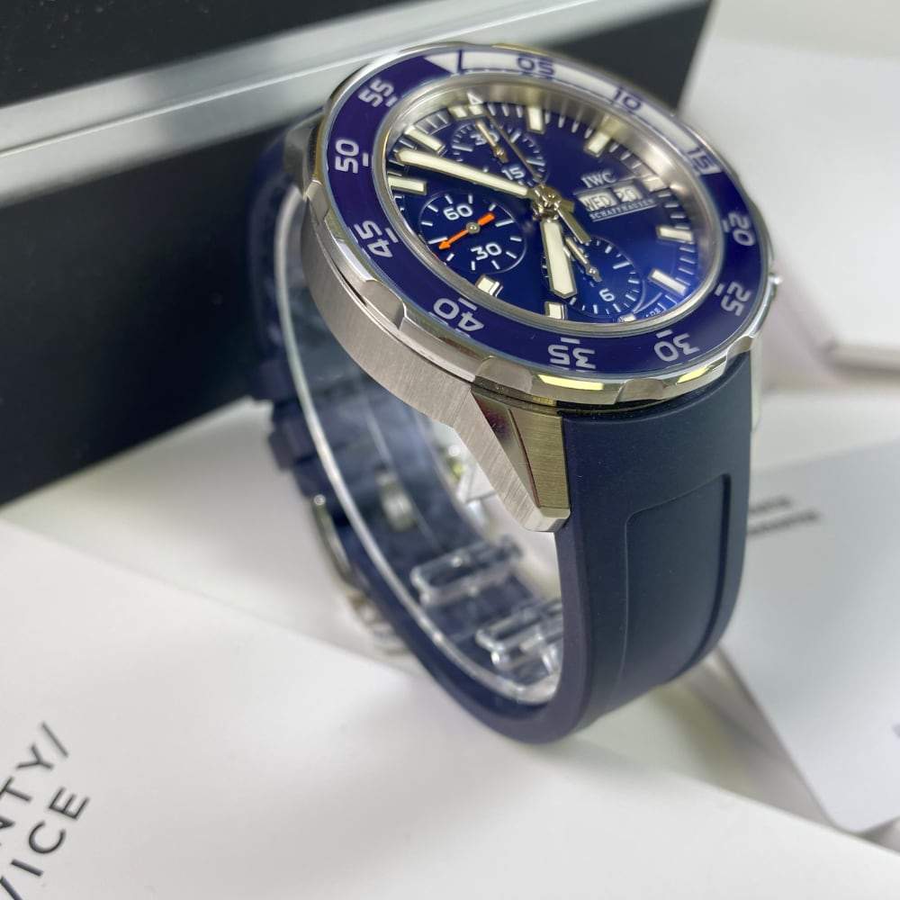 IWC Aquatimer Chronograph Blue Dial Blue Rubber Strap Watch for Men - IW376711 Buy Now By IWC