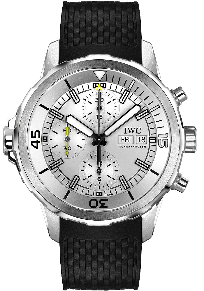 IWC Aquatimer Chronograph White Dial Black Rubber Strap Watch for Men - IW376801 Buy Now By IWC
