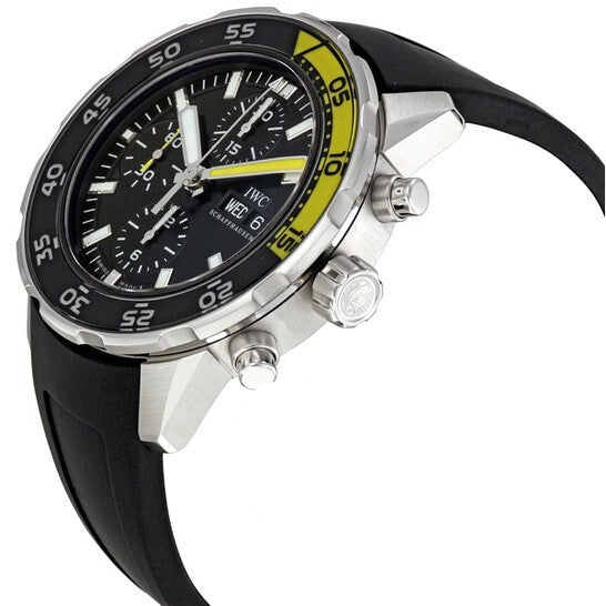 IWC Aquatimer Automatic Chronograph Black Dial Black Rubber Strap Watch for Men - IW376709 Buy Now By IWC