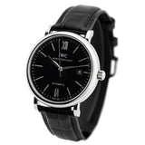 IWC Portofino Automatic Black Dial Black Leather Strap Watch for Men - IW356502 Buy Now By IWC