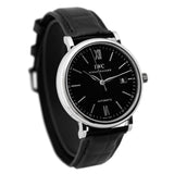 IWC Portofino Automatic Black Dial Black Leather Strap Watch for Men - IW356502 Buy Now By IWC