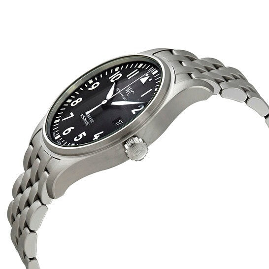 IWC Pilot’s Watch Mark XVIII Black Dial Silver Steel Strap Watch for Men - IW327015 Buy Now By IWC