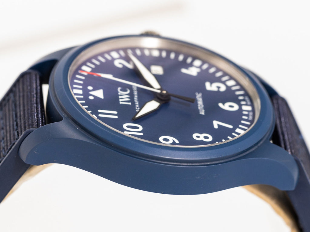 IWC Pilot’s Watch Automatic "Laureus Sport for Good" Edition Blue Dial Blue Nylon Strap Watch for Men - IW328101 Buy Now By IWC