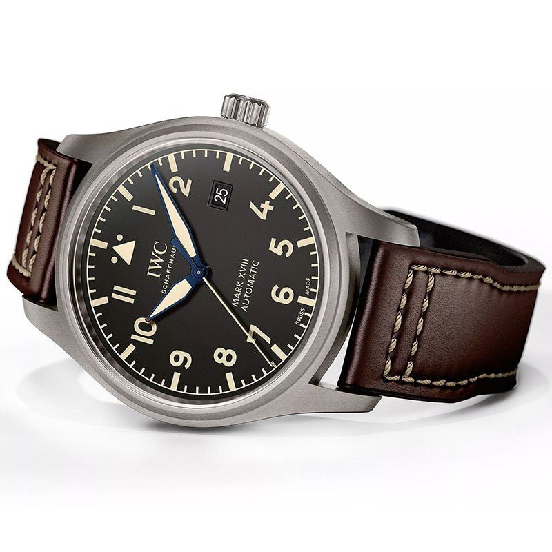 IWC Pilot's Watch Mark XVIII 40mm Black Dial Brown Leather Strap Watch for Men - IW327006 Buy Now By IWC