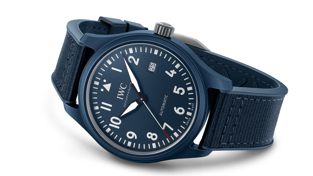 IWC Pilot’s Watch Automatic "Laureus Sport for Good" Edition Blue Dial Blue Nylon Strap Watch for Men - IW328101 Buy Now By IWC