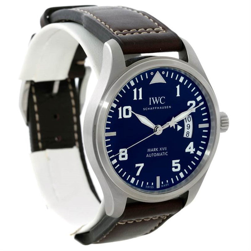IWC Pilots Watch Mark XVII Edition Le Petit Prince Blue Dial Brown Leather Strap Watch for Men - IW326506 Buy Now By IWC