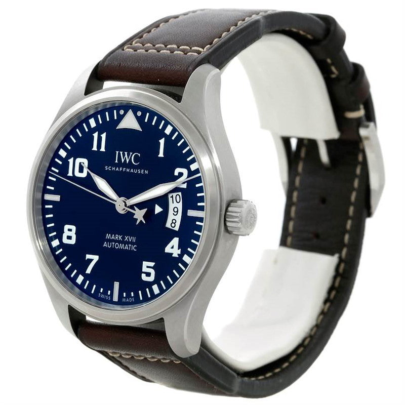 IWC Pilots Watch Mark XVII Edition Le Petit Prince Blue Dial Brown Leather Strap Watch for Men - IW326506 Buy Now By IWC