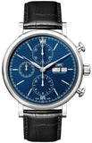 IWC Portofino Chronograph Blue Dial Black Leather Strap Watch for Men - IW391023 Buy Now By IWC