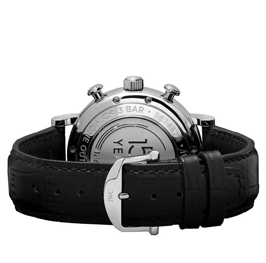 IWC Portofino Chronograph Blue Dial Black Leather Strap Watch for Men - IW391023 Buy Now By IWC