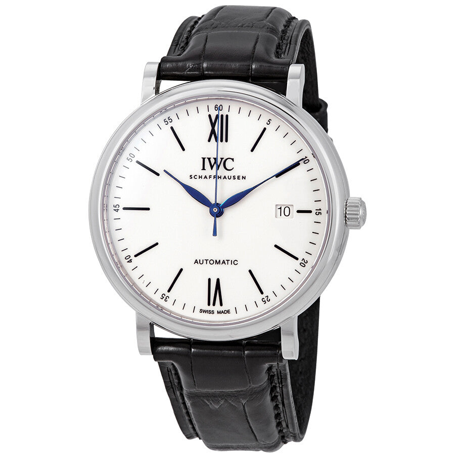 IWC Portofino Automatic '150 Years' Edition Automatic White Dial Black Leather Strap Watch for Men - IW356519 Buy Now By IWC