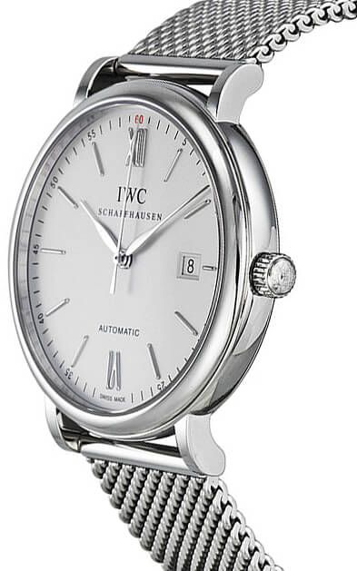IWC Portofino Automatic White Dial Silver Mesh Bracelet Watch for Men - IW356505 Buy Now By IWC