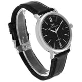 IWC Portofino Automatic Black Dial Black Leather Strap Watch for Men - IW356502 Buy Now By IWC
