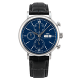 IWC Portofino Chronograph Blue Dial Black Leather Strap Watch for Men - IW391023 Buy Now By IWC