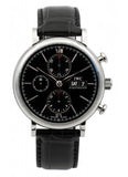 IWC Portofino Chronograph Black Dial Black Leather Strap Watch for Men - IW391008 Buy Now By IWC
