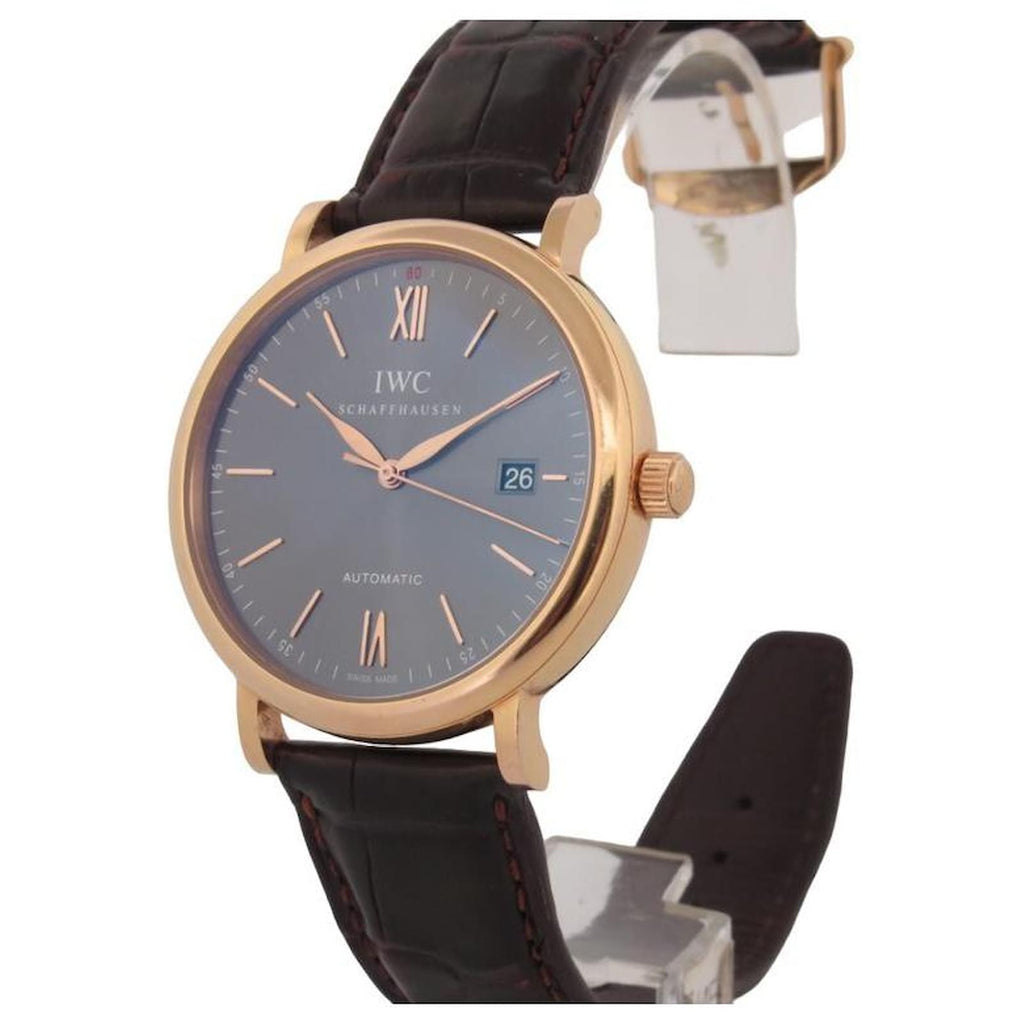 IWC Portofino Automatic Grey Dial Brown Leather Strap Watch for Men - IW356511 Buy Now By IWC