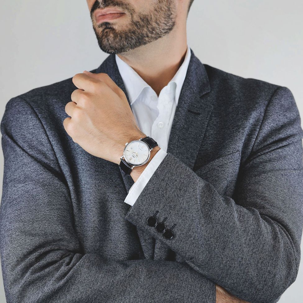 IWC Portofino Automatic White Dial Black Leather Strap Watch for Men - IW356517 Buy Now By IWC