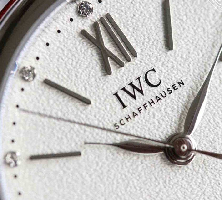IWC Portofino Automatic Diamonds Silver Dial Red Leather Strap Watch for Women - IW357408 Buy Now By IWC