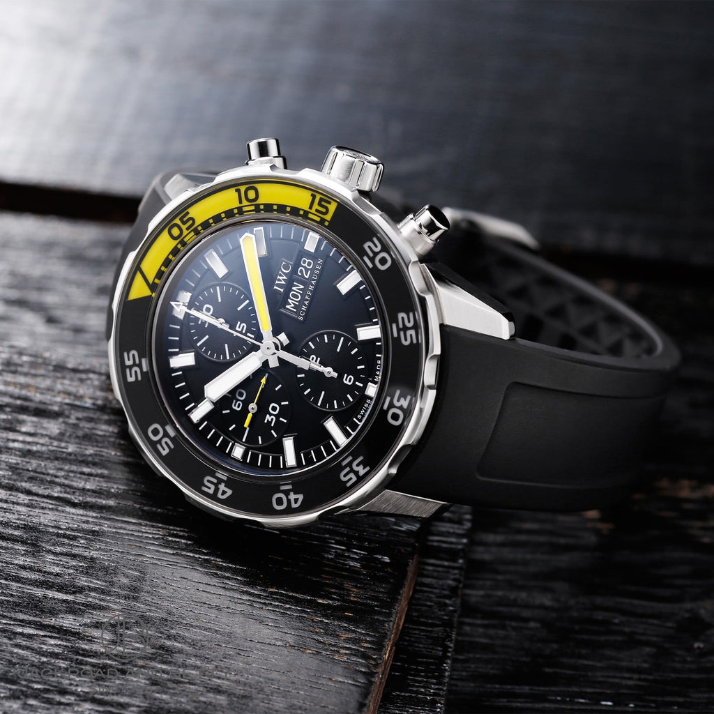 IWC Aquatimer Automatic Chronograph Black Dial Black Rubber Strap Watch for Men - IW376709 Buy Now By IWC