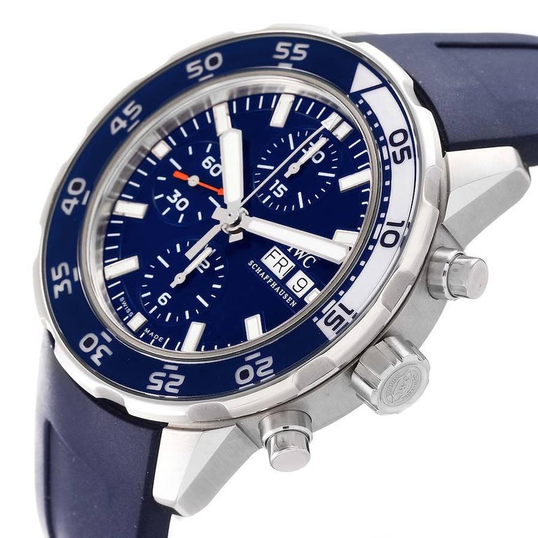 IWC Aquatimer Chronograph Blue Dial Blue Rubber Strap Watch for Men - IW376711 Buy Now By IWC