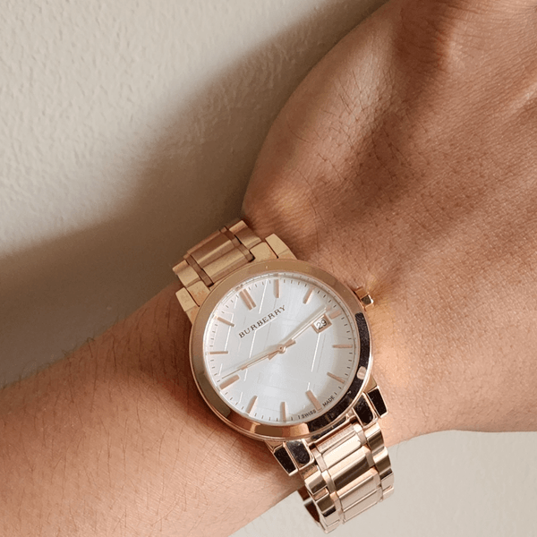 Burberry The City White Dial Rose Gold Steel Strap Watch for Women - BU9004 Buy Now By Burberry