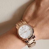 Burberry The City White Dial Rose Gold Steel Strap Watch for Women - BU9004 Buy Now By Burberry
