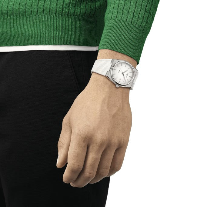 Tissot PRX 40 White Dial White Rubber Strap Watch For Men - T137.410.17.011.00 Buy Now By Tissot