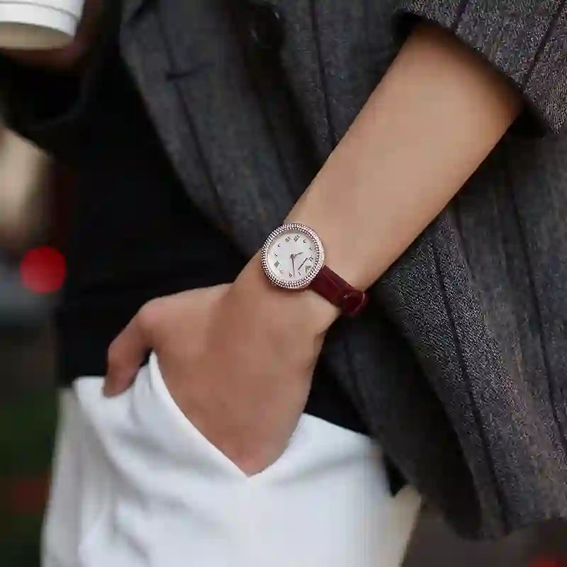 Emporio Armani Rosa Two Hand White Dial Red Leather Strap Watch For Women - AR11357 Buy Now By Emporio Armani