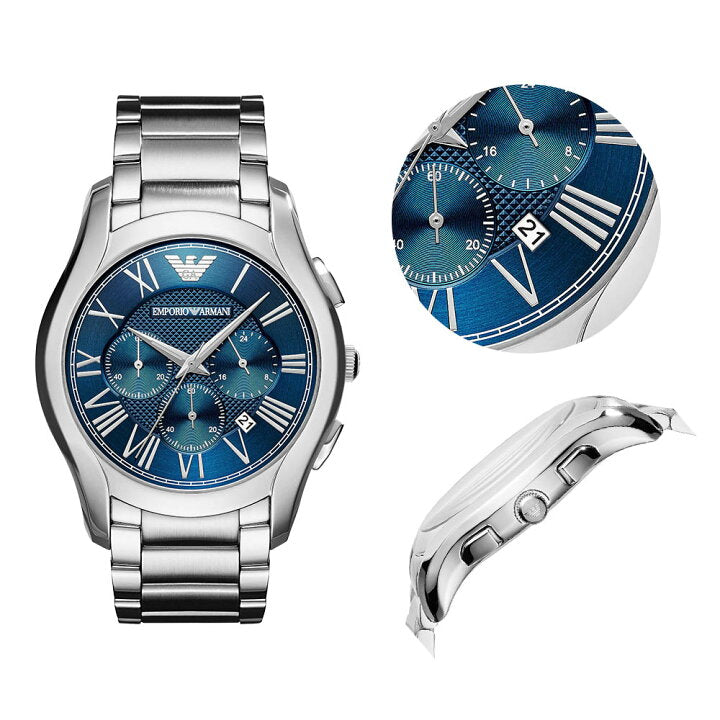 Emporio Armani Chronograph Quartz Blue Dial Silver Steel Strap Watch For Men - AR11082 Buy Now By Emporio Armani