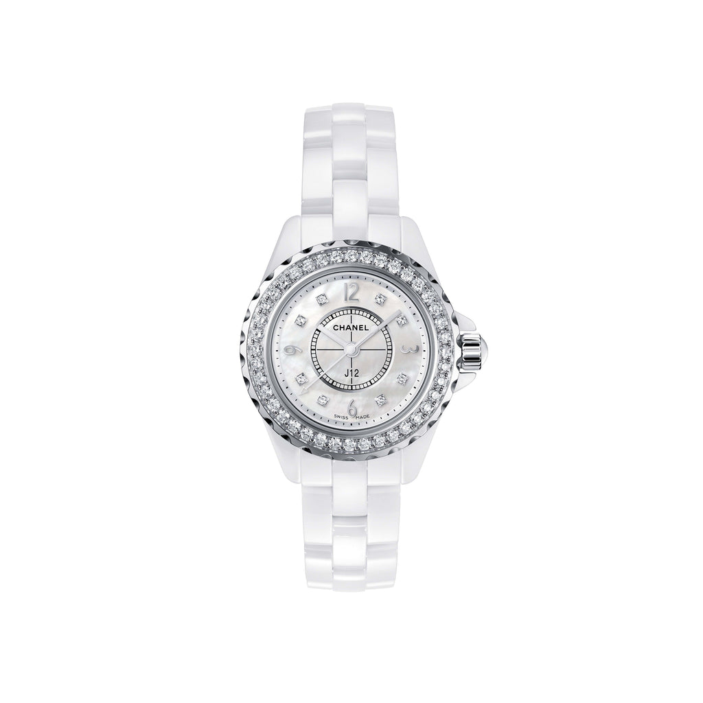 Chanel J12 Quartz Diamonds White Dial White Steel Strap Watch for Women - J12 H6418 Buy Now By Chanel