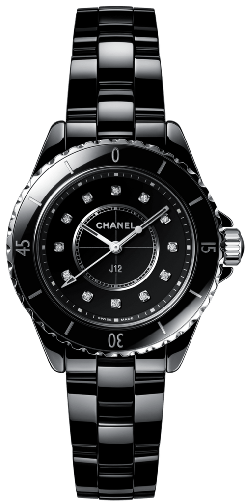 Chanel J12 Quartz Diamonds Black Dial Black Steel Strap Watch for Women - J12 H5701 Buy Now By Chanel