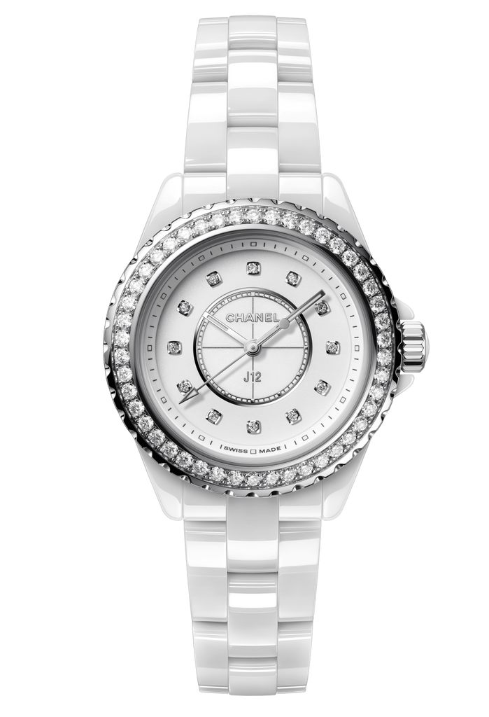 Chanel J12 Quartz Diamonds White Dial White Steel Strap Watch for Women - J12 H3110 Buy Now By Chanel