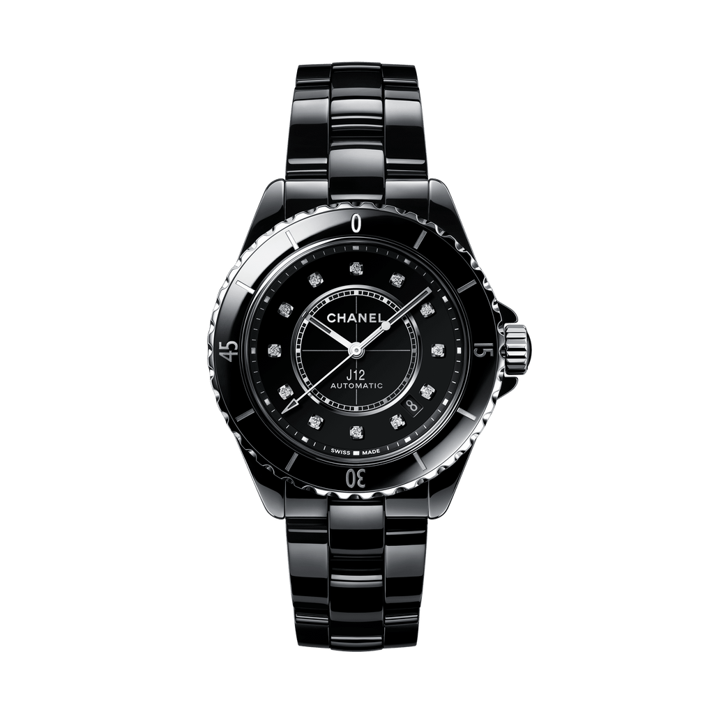 Chanel J12 Quartz Diamonds Black Dial Black Steel Strap Watch for Women - J12 H5701 Buy Now By Chanel