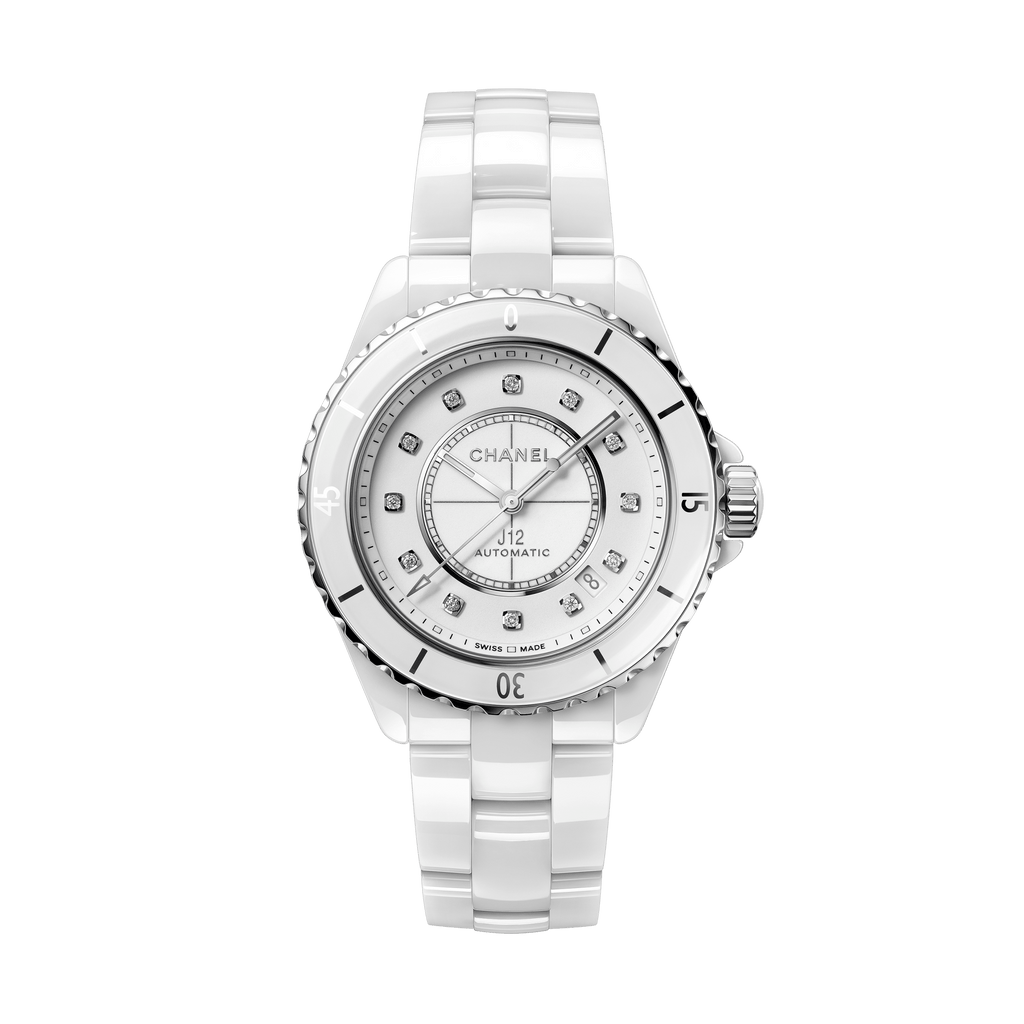 Chanel J12 Quartz Diamonds White Dial White Steel Strap Watch for Women - J12 H5703 Buy Now By Chanel