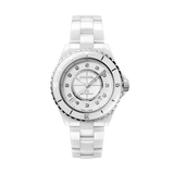 Chanel J12 Diamonds Mother of Pearl White Dial White Steel Strap Watch for Women - J12 H5704 Buy Now By Chanel