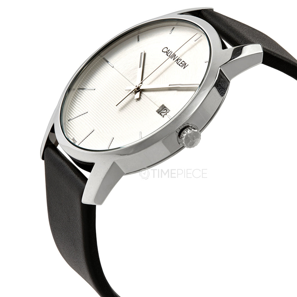 Calvin Klein City White Dial Black Leather Strap Watch for Men - K2G2G1CD Buy Now By Calvin Klein