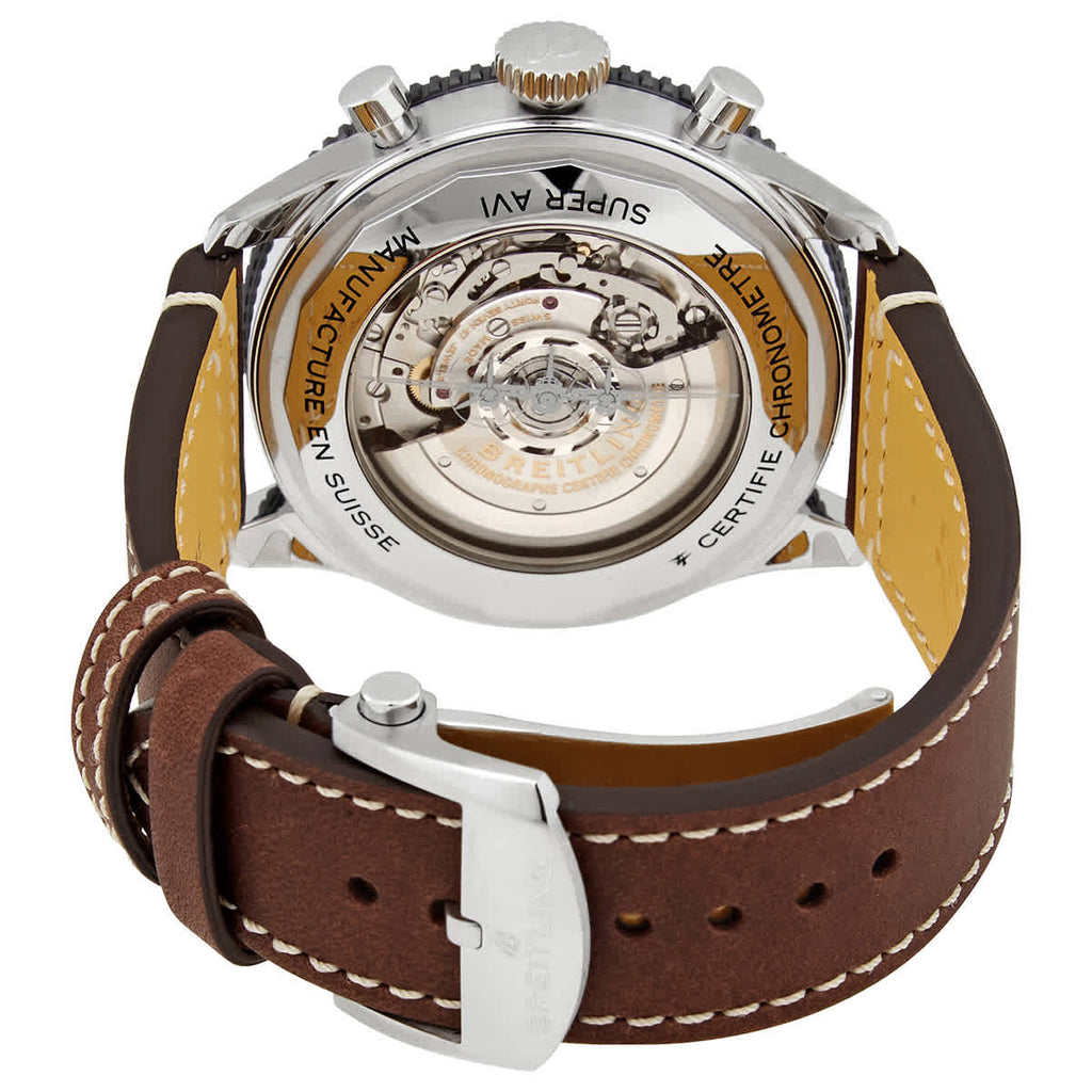 Breitling Super Avi B04 Chronograph GMT 46 Mosquito Black Dial Brown Leather Strap Watch for Men - YB04451A1B1X1 Buy Now By Breitling