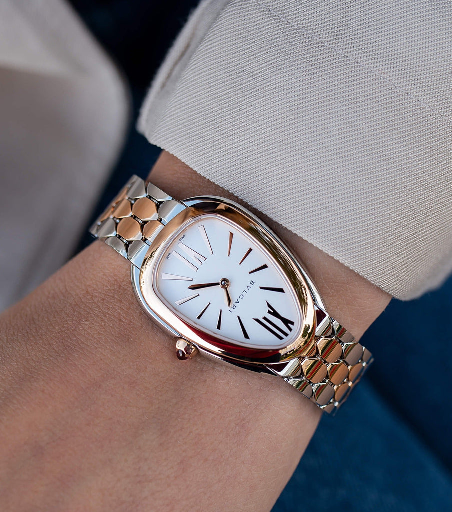 Bvlgari Serpenti Seduttori White Dial Two Tone Steel Strap Watch for Women - SERPENTI103277 Buy Now By Bvlgari