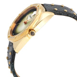 Versace Shadov Quartz Gold Dial Black Leather Strap Watch for Women - VEBM01118 Buy Now By Versace