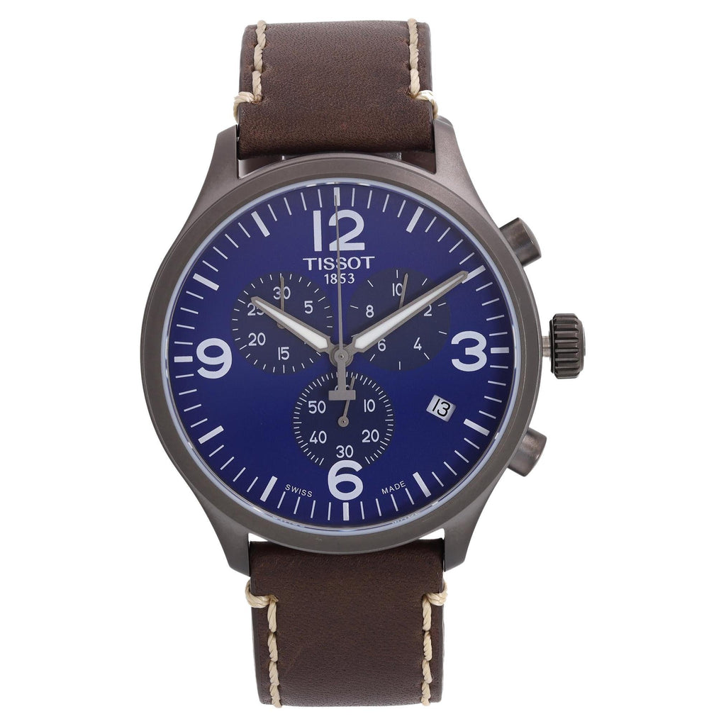 Tissot Chrono XL Blue Dial Brown Leather Strap Watch For Men - T116.617.36.047.00 Buy Now By Tissot