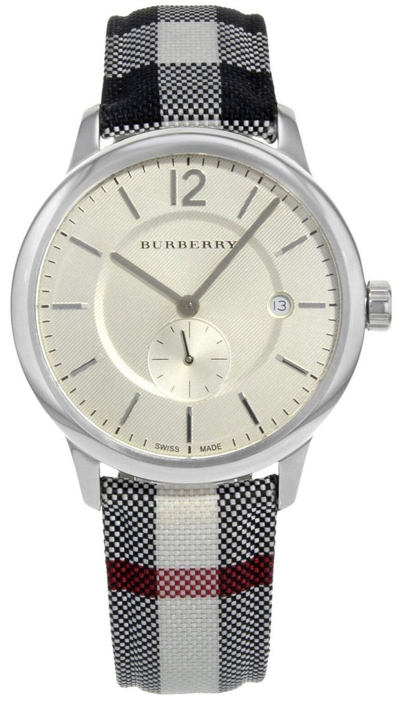 Burberry Classic Stone Silver Dial Horseberry Black Leather Strap Watch for Women - BU10103 Buy Now By Burberry