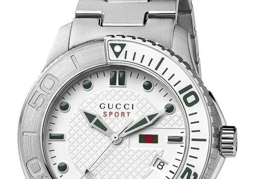 Gucci G Timeless Silver Dial Silver Steel Strap Watch For Men - YA126232 Buy Now By Gucci