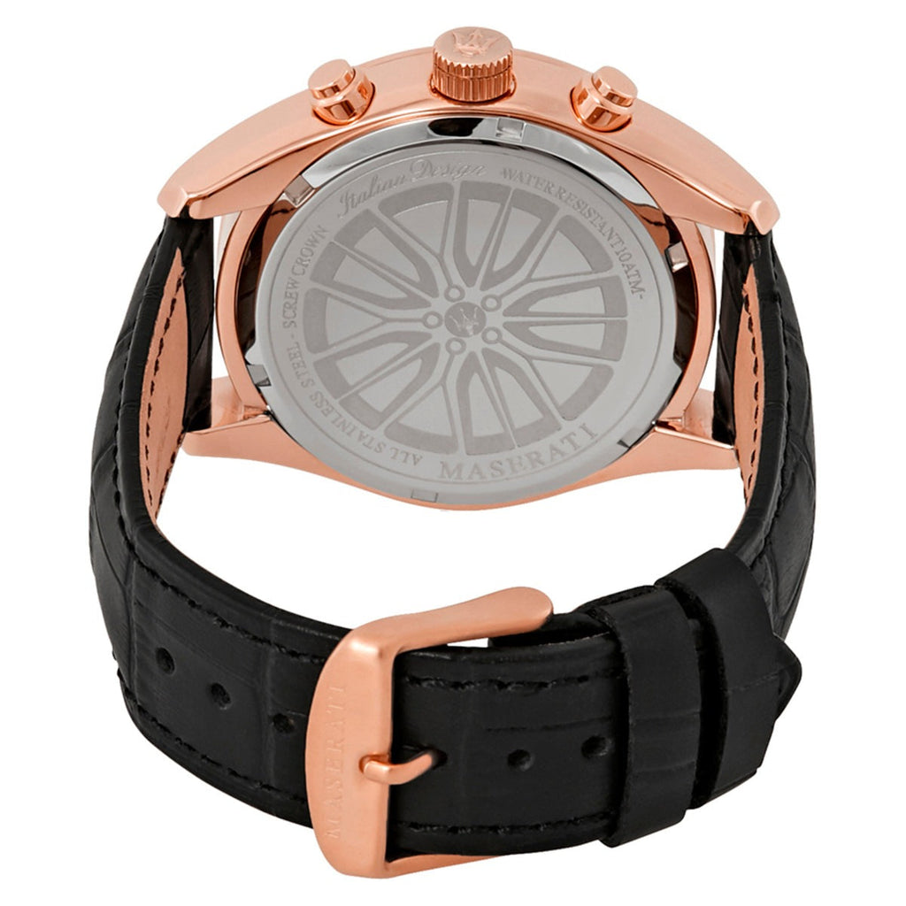 Maserati Traguardo Chronograph Black Dial Black Leather Strap Watch For Men - R8871612002 Buy Now By Maserati