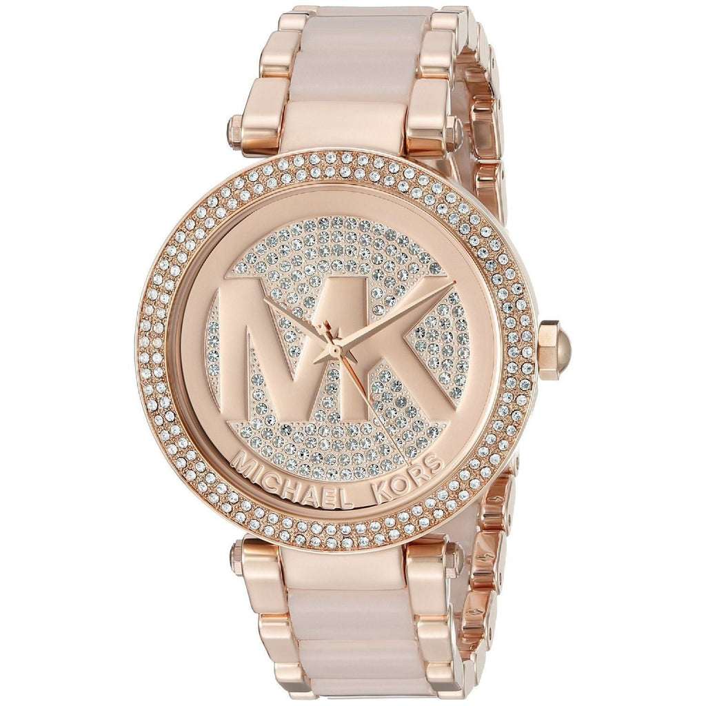 Michael Kors Parker Pink Dial Pink Steel Strap Watch for Women - MK6176 Buy Now By Michael Kors